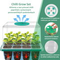 GROW BOX (1x12) KOMPLET 1xLED, 1x 12-miestny box + 20 semiačok chilli