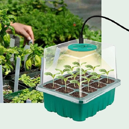 GROW BOX (1x12) KOMPLET 1xLED, 1x 12-miestny box + 20 semiačok chilli