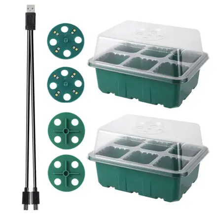 GROW BOX (2x6) s 2x LED, 2x 6-miestny box + 20 semiačok chilli