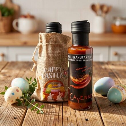 Veľkonočná výslužka - 1x Chilli omáčka 100ml v jutovom vrecku