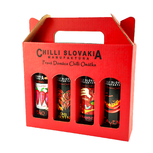 Chilli omáčky Darčekové Balenie Červené 4x 100 ml Chilli omáčky Darčekové Balenie Červené 4x 100 ml