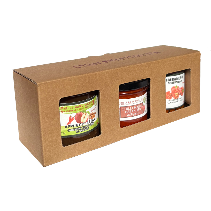 Darčekový box 3-dielny Jam, Mash, Nakladané chilli Darčekový box 3-dielny Jam, Mash, Nakladané chilli