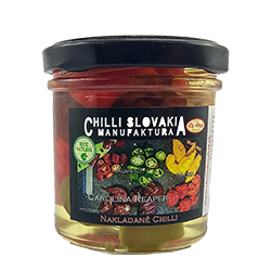 Nakladané chilli Carolina Reaper, Jolokia, Jalapeno 110g